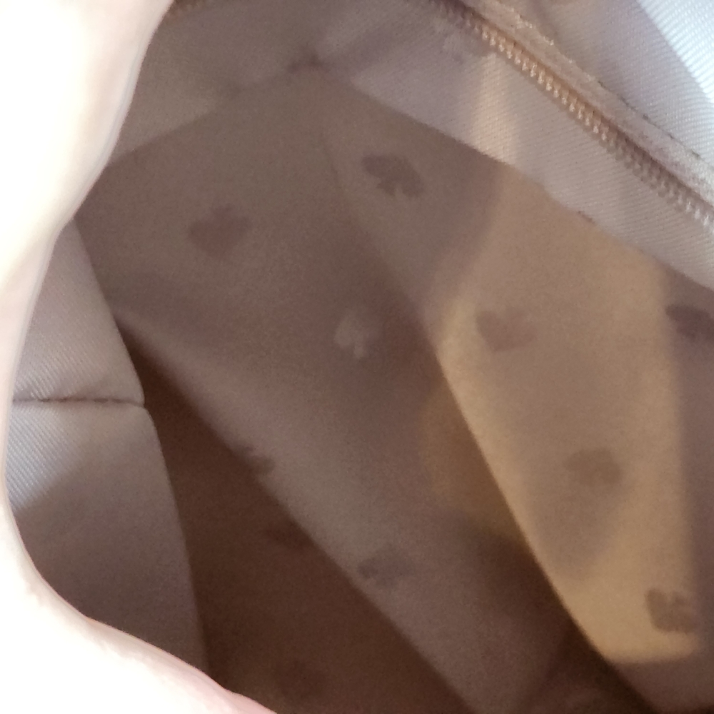 Kate Spade Soft Taupe Medium Backpack with Silver and Leather Accents EUC - Picture 7 of 10